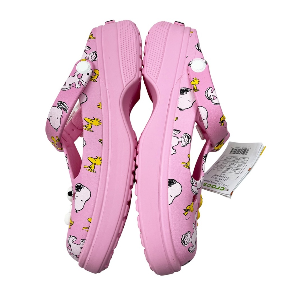 Crocs Peanuts Mary Jane Clog Snoopy & Woodstock Pink Women's 10 Men's 8 NWT - Picture 7 of 12